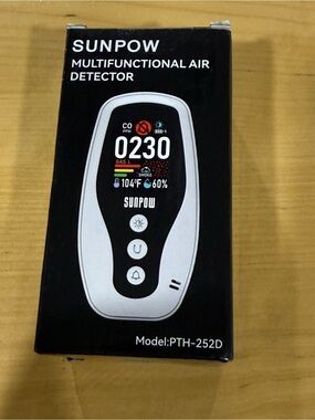 Sunpow Multifunctional Air Detector, model PTH-252D Brand New Sealed.